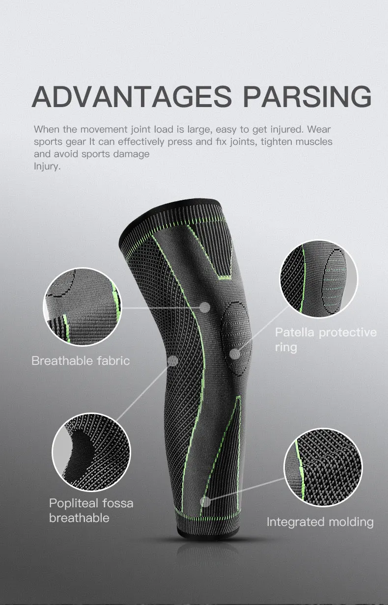 Fitness Cycling Daily Exercise Anti Slip Breathable High Elasticity Pressure Protection Knitted Knee Pads