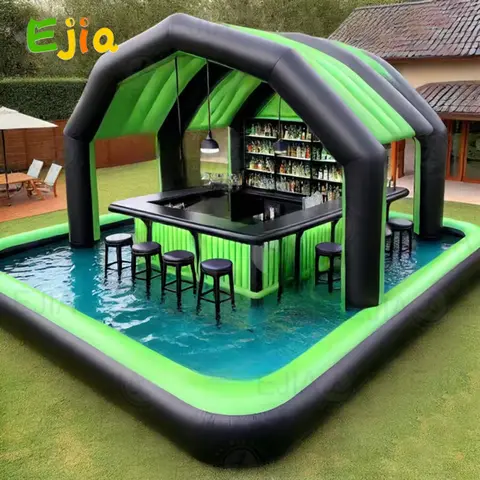 Kommersiell familj uppblåsbar poolbar vatten uppblåsbar flytande biljardbord sportbar vattenö barn och vuxna sommarkul 8 best sales uppblåsbar flytande ö - №8