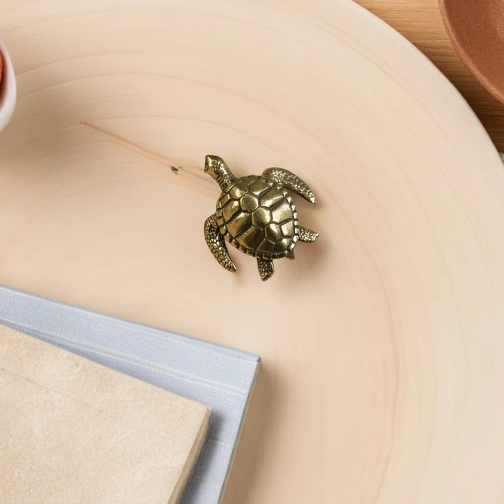 

2Pcs Copper Turtle Pendant Desk Decor Tortoise Figurine Statue Home Accessories Pure Brass Longevity Symbol Bedroom Office