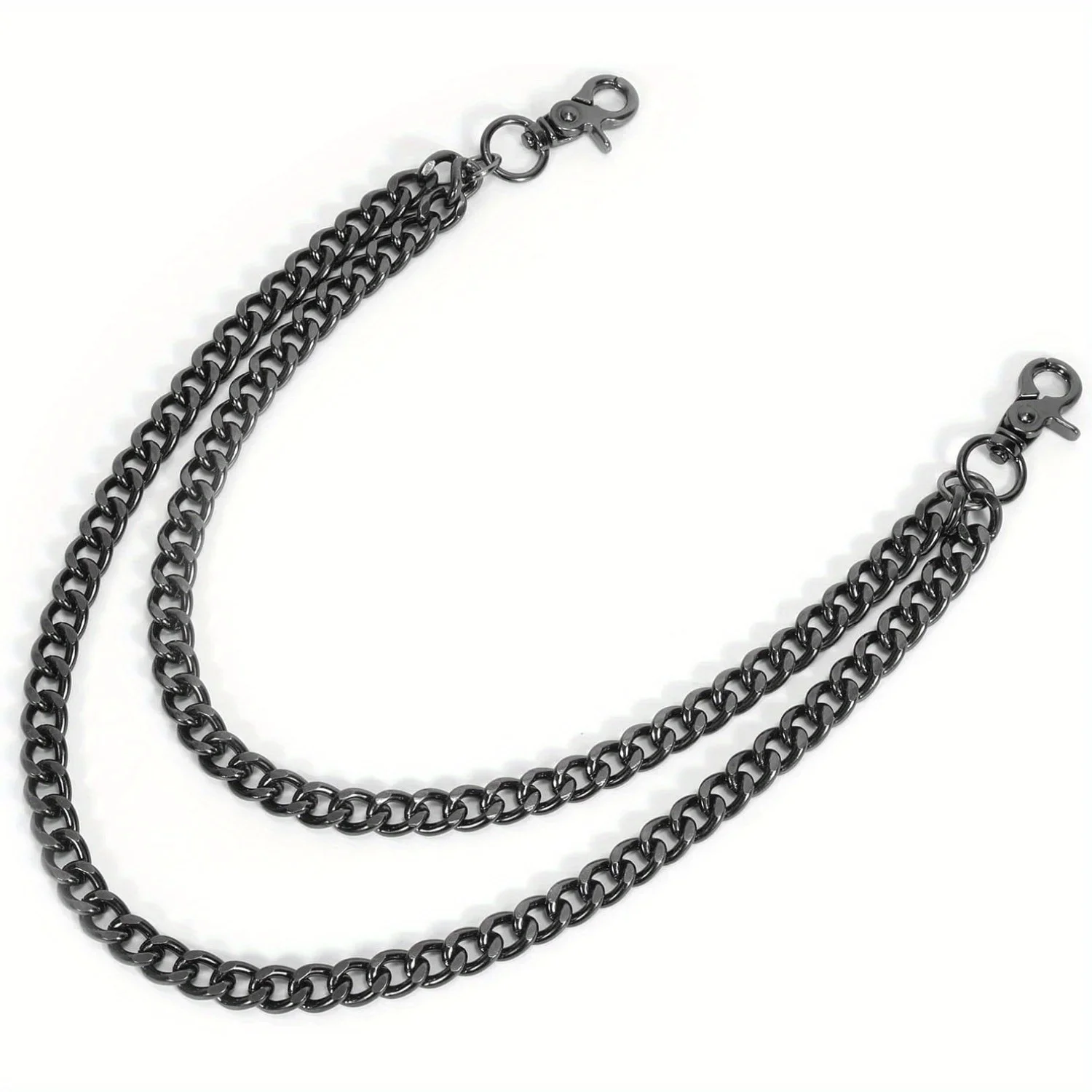 سلسلة محفظة بسلسلة خصر فاسق للرجال والنساء، سلسلة مفاتيح جيب طويلة مع مشابك جراد البحر لحزام السراويل الجينز