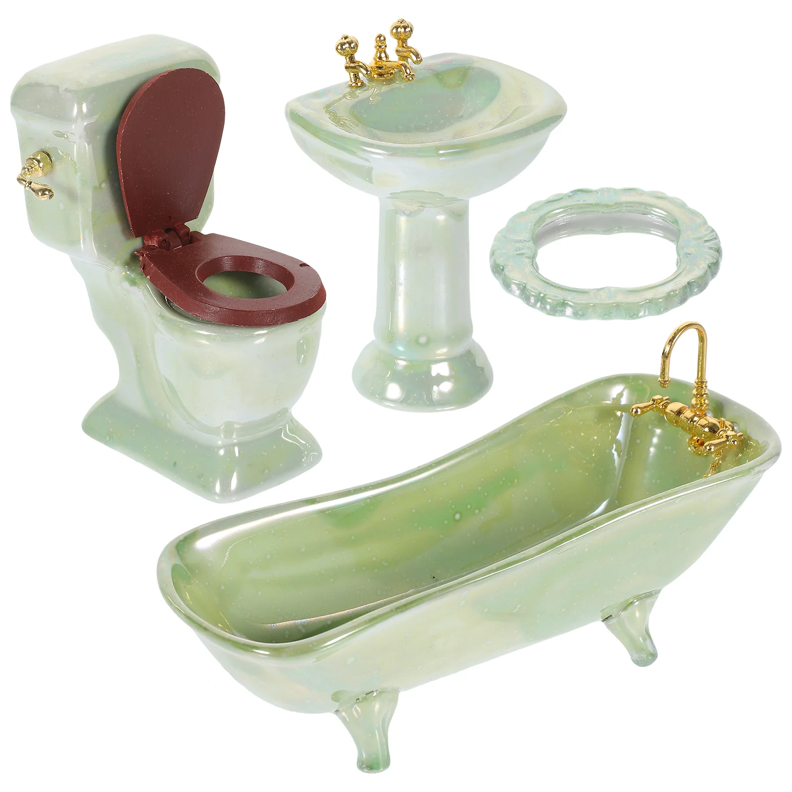 

Dollhouse Bathware Home Decor Miniature Furniture for Bathroom Toy Shower Model