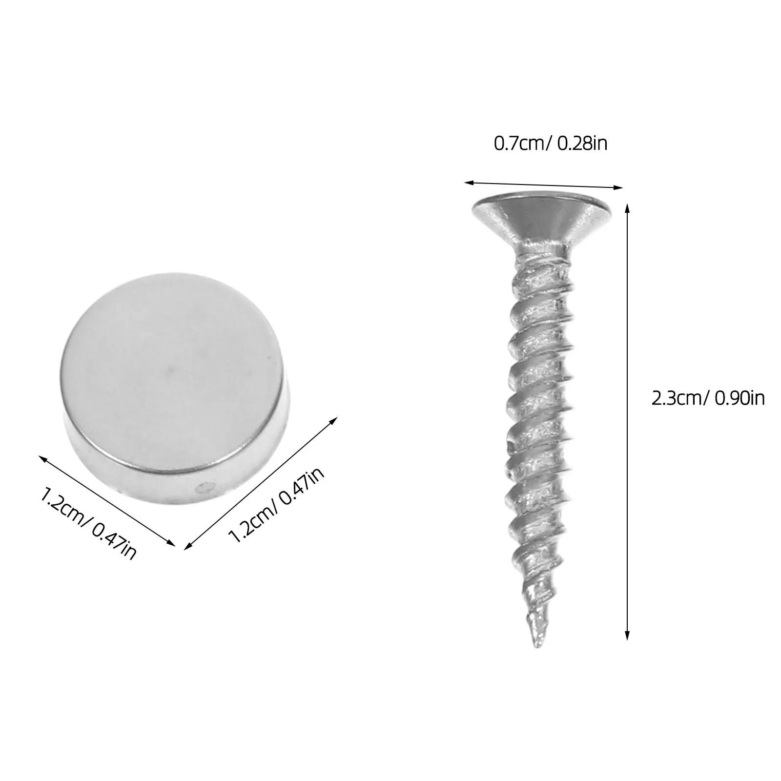 100Pcs Stainless Steel Mirror Screw Caps with Washer 12Mm Decorative Screw Covers for Glass Panels Bathroom Furniture