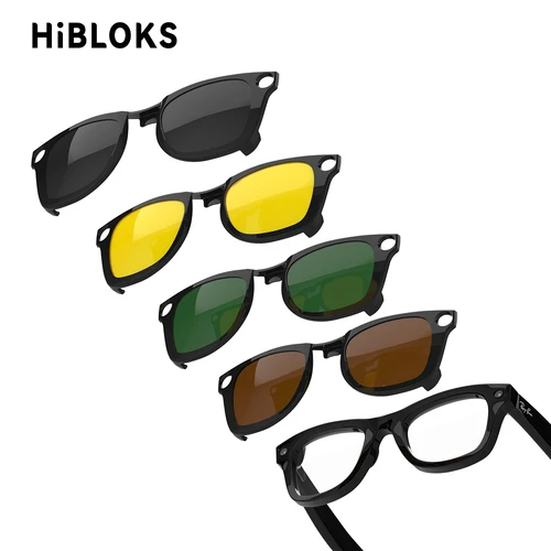 Hibloks-gafas inteligentes con Clip para gafas Ray-Ban Meta Wayfarer, lentes de sol polarizadas RW4008/RW4006, elementos esenciales para viajes/fiestas