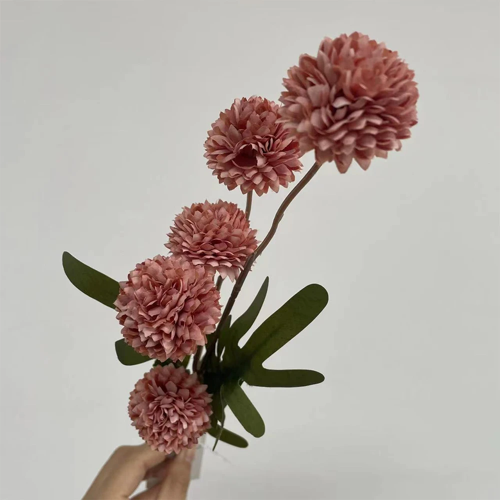 

6Pcs Of Orange Artificial Flowers With Stems Mini Chrysanthemums Home Room Decoration DIY Dining Table Center Decor Accessory