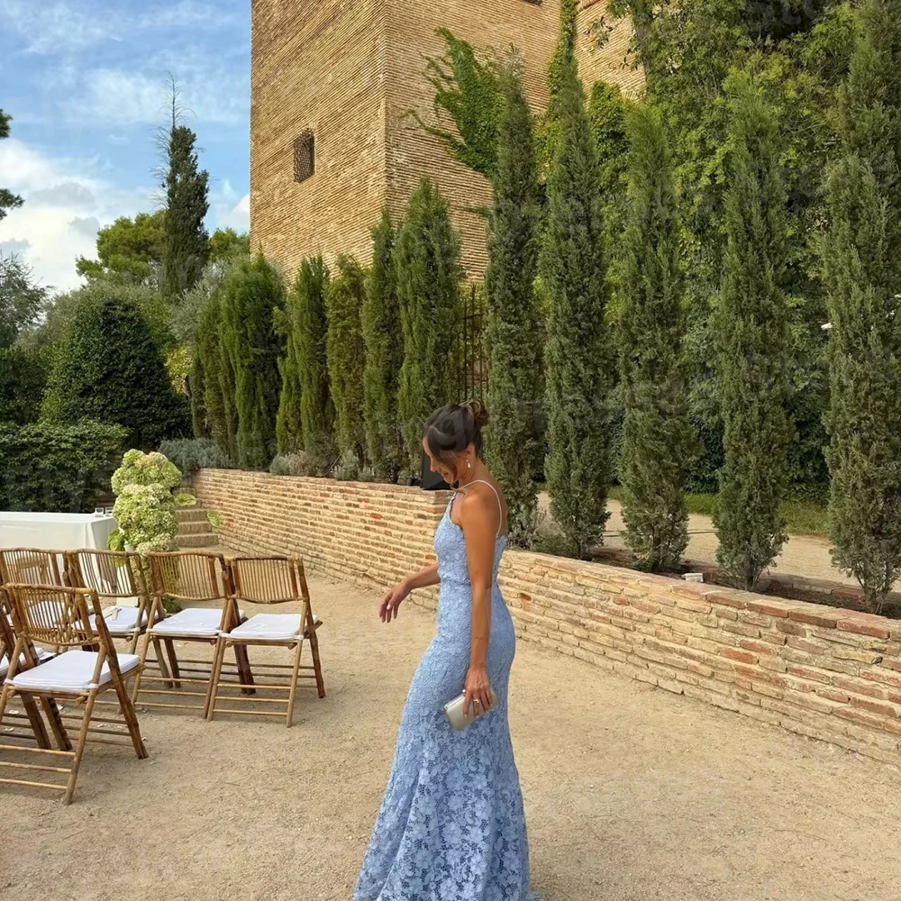 豪華な女性のマーメイドホルターネックイブニングドレスカスタマイズされたローブ・ド・ソワレウエディングドレスノースリーブレースvestidosパラムヘール