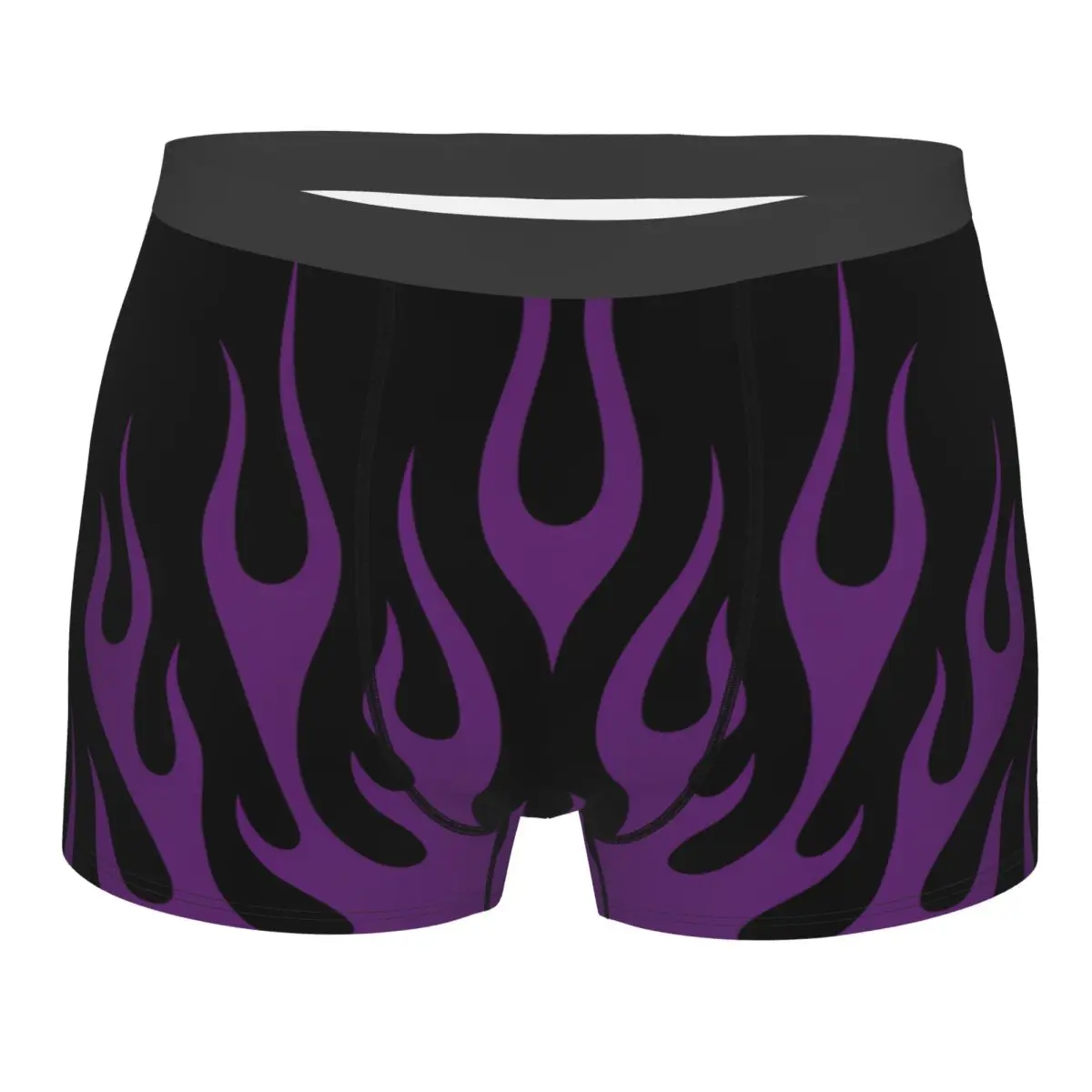 

Custom Fashion Purple Fire Flames Pattern Boxers Shorts Panties Men's Underpants Comfortable Briefs Underwear
