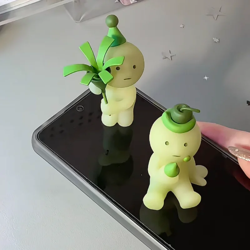 Sonny Angel Smiski Birthday Series Mystery Blind Box Kawaii Figure Cute Glow in The Dark Green Dolls Desktop Ornament Gifts Toys view 4