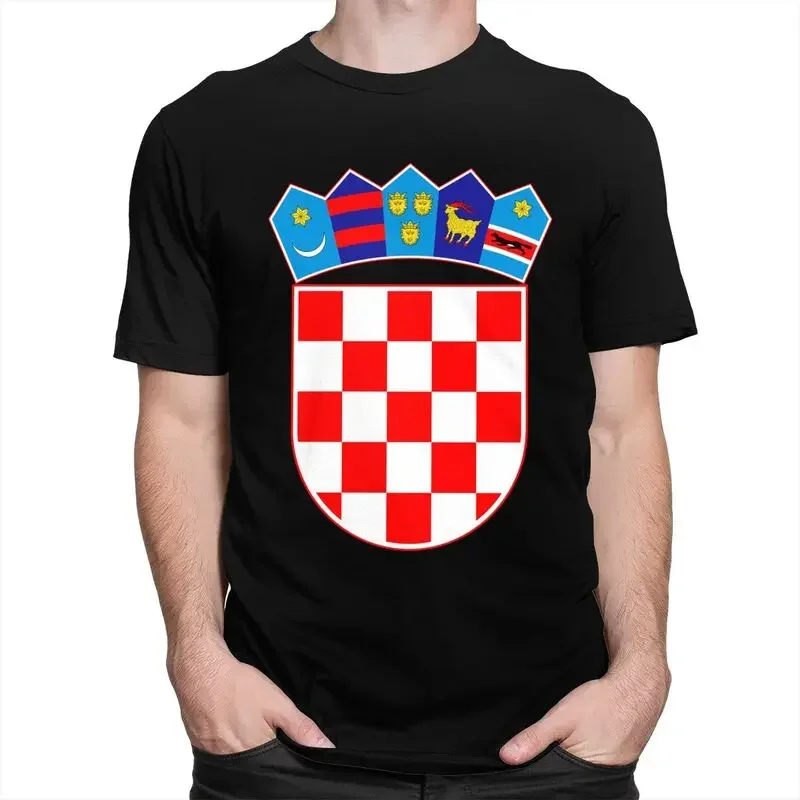 Short Sleeve Tops Mens Coat Of Arms Of Croatia T Shirts Short-Sleeve Cotton Stylish T-shirt Graphic Tees Oversized Clothing