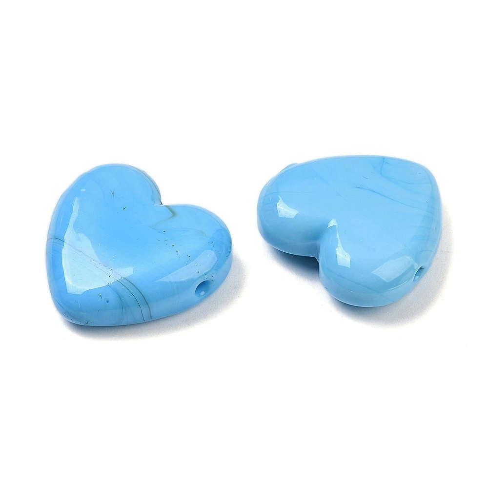 10 Stück handgefertigte mehrfarbige Herz-Glasperlen aus Lampwork-Glas, Valentinstagsgeschenk, 19–20 x 6,5–7 mm für die Herstellung von DIY-Schmuck – Detail 30