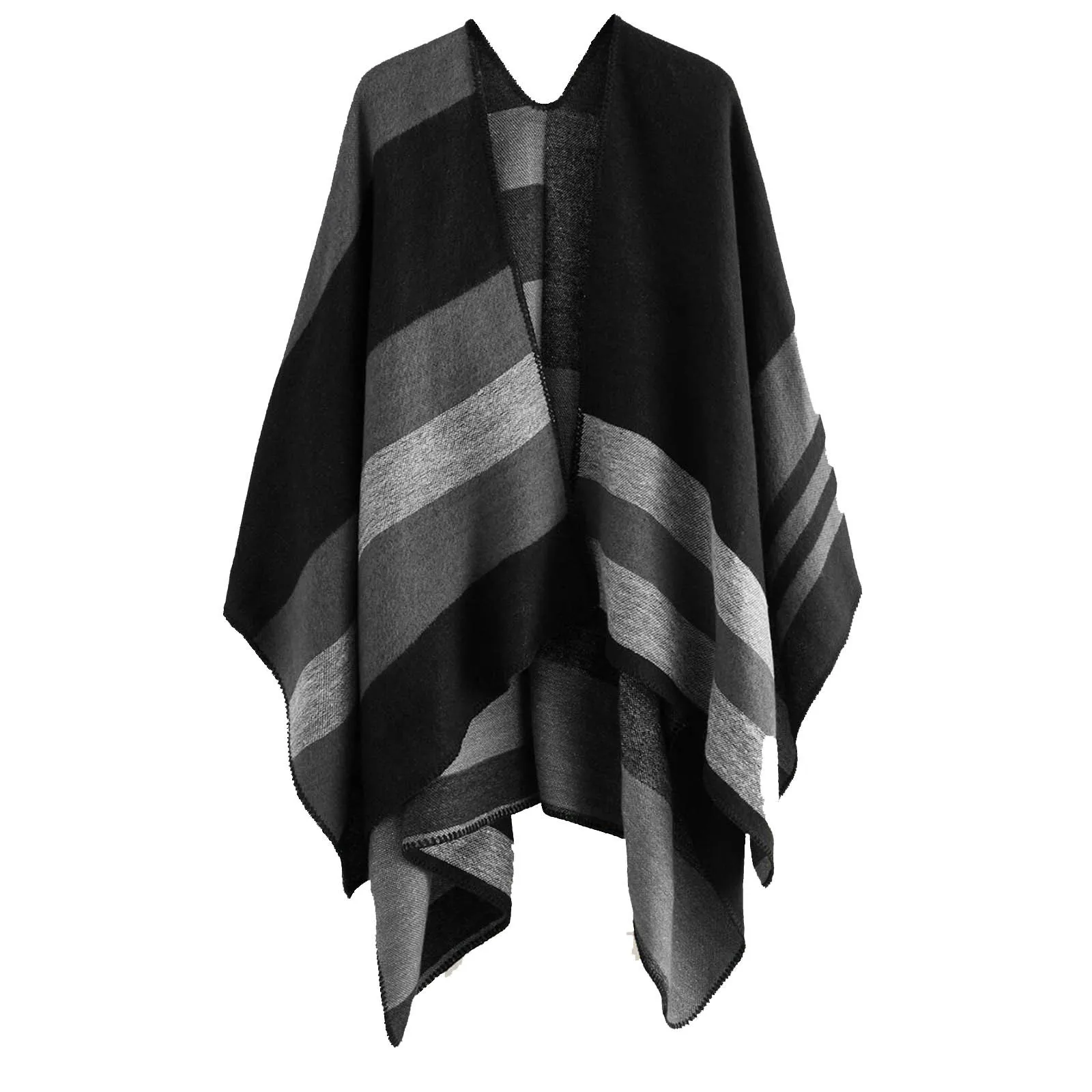Women Winter Knitted Cashmere Capes Shawl Cardigans Sweater Coat Poncho For Women Elegant Womens Shawl Bufanda Invierno Mujer