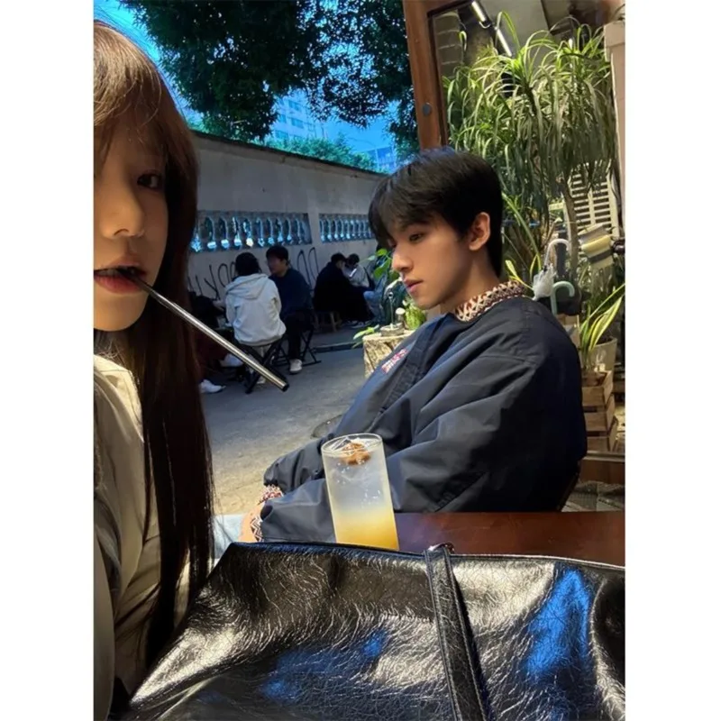 Female Male Winter Tops Coat Cotton-padded Clothes Jacquard Montage Simple Leisure Design Fashion Senior Soft Versatile Thin New