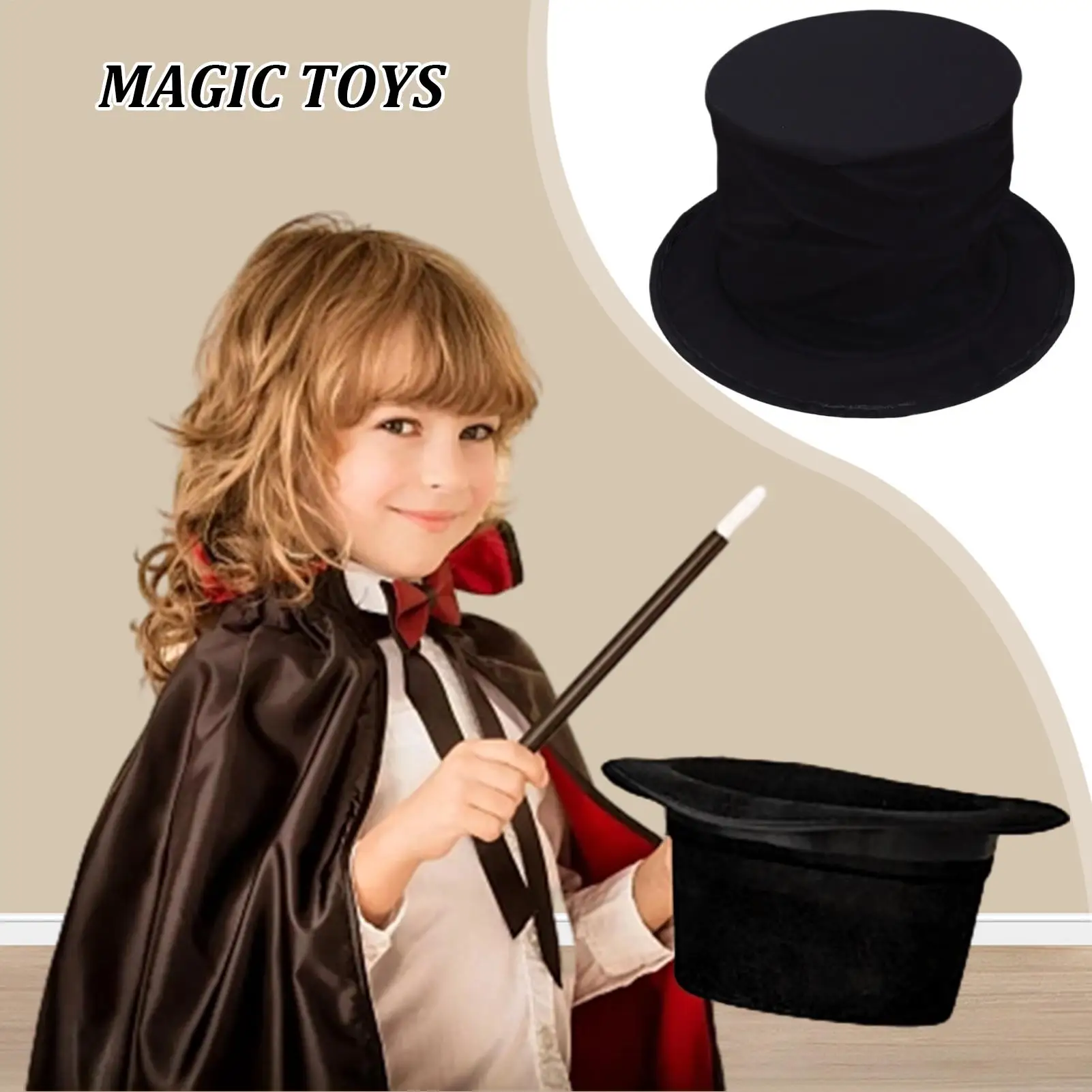 

Magician Hat Compact Foldable Cosplay Headgear Magician Fancy Style Top Hat For Men Women Girls Youth Teens Halloween Themed