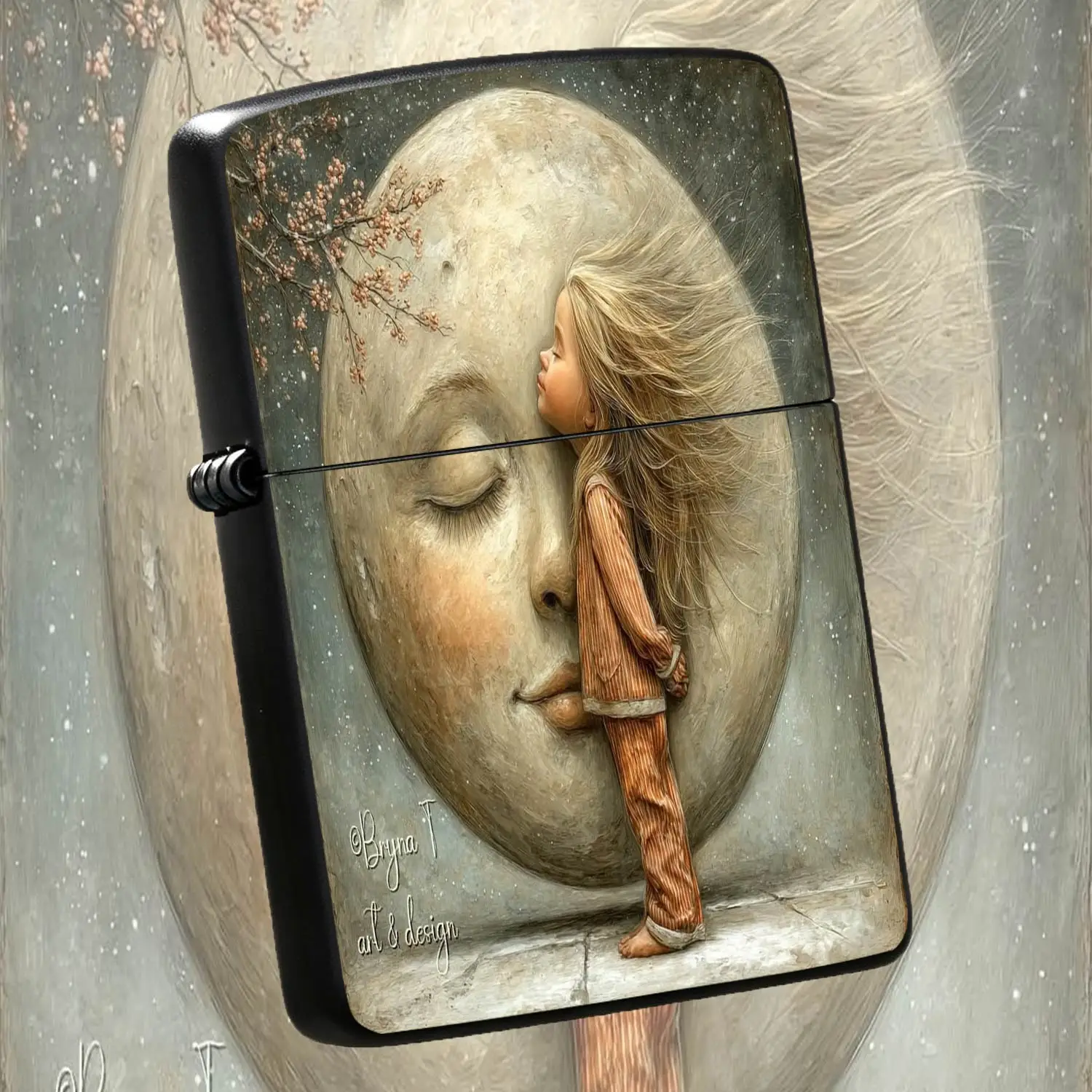 Dreamy Moon Whimsy Portable Lighter, Cozy Goodnight Companion Accessory, Romantic Vibe Carry-on Item, Perfect Gift for All Occasions, Artistic Warm Practical Piece for Daily Use A Humorous And Interesting Lighter