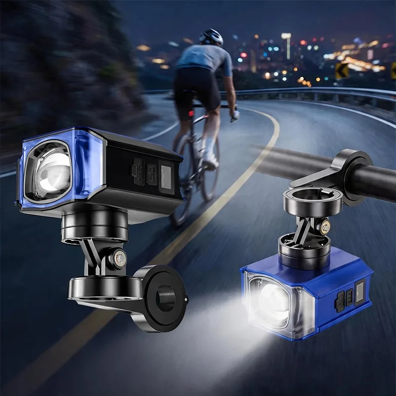 LED Bicycle Front Lights Super Bright Bicycle Headlight Aluminum Alloy 5 Modes Charging Bike Front Light for MTB Road Bike