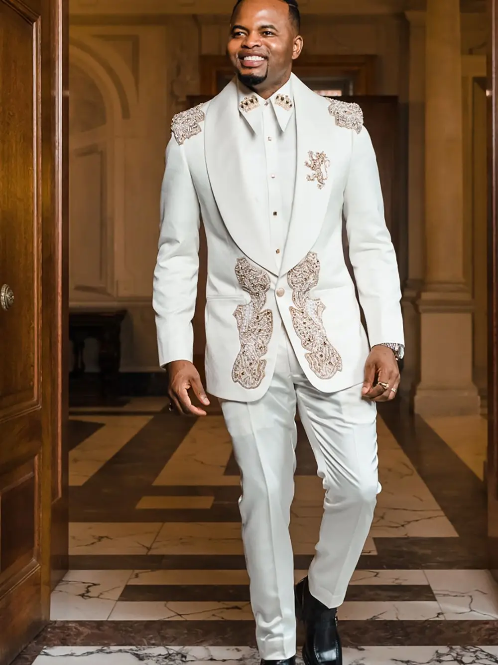 Costumes de mariage vintage pour hommes, vêtements de marié à revers châle, smokings à un bouton, fête de Rh, coupe couvertes, manteau et pantalon 2 pièces