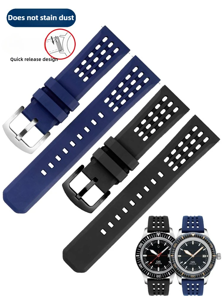 

Suitable for Radar Captain Cook Seiko Nishitetsu Green Water Ghost Fluororubber Watch Strap Men's Quick Detachment Green 22mm