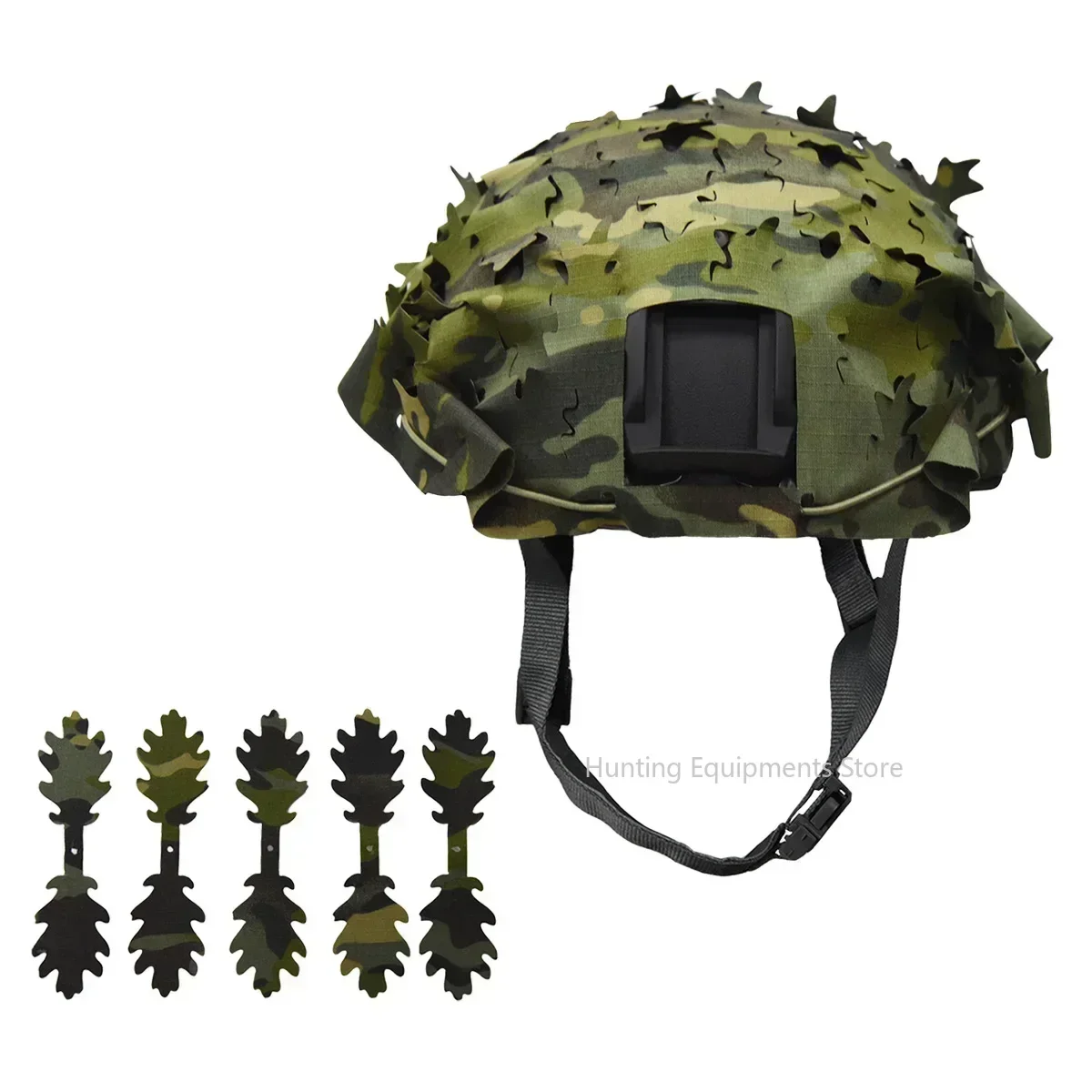 Funda camuflaje 3D para casco táctico con forma hoja corte láser - imagen 4
