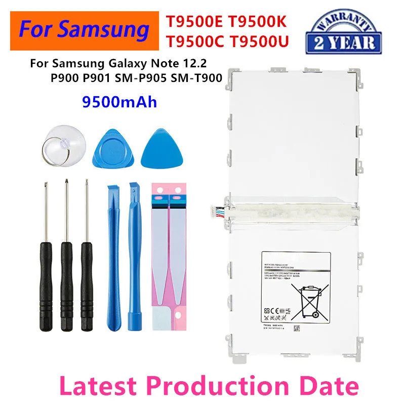 

Brand New Tablet T9500E T9500K T9500C T9500U Battery 9500mAh For Samsung Galaxy Note 12.2 P900 P901 P905 T900 P900 +Tools