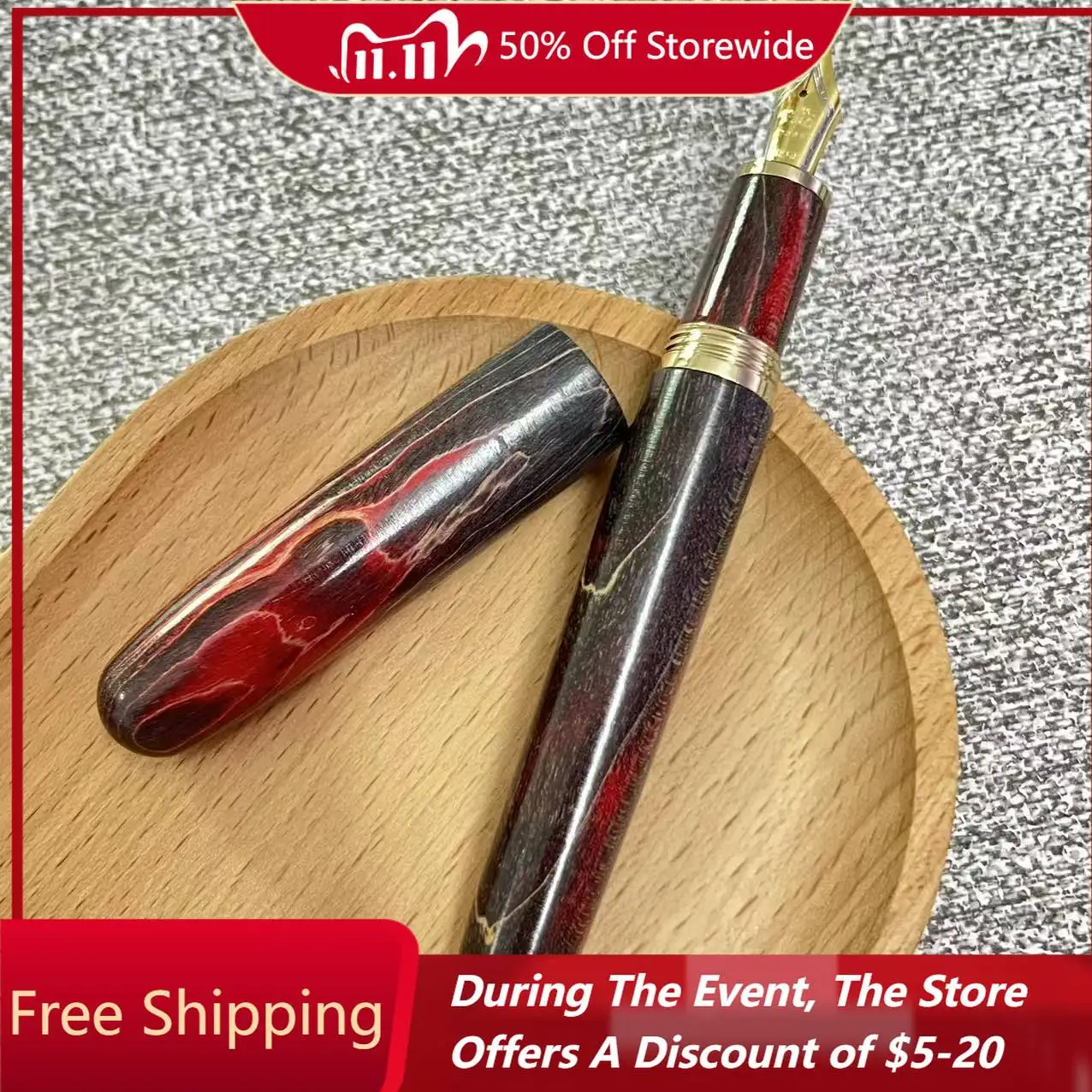 

Деревянная перьевая ручка Jinhao, устойчивый бамбуковый корпус, гладкое письмо, экологически чистый подарок для письменников, профессионалов, наконечник Bock PK Majohn