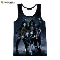 Kiss Band 3D Printed Tank Tops Men Women Summer Fashion Casual Sleeveless Vest Hip Hop Streetwear Oversized Tops Tees