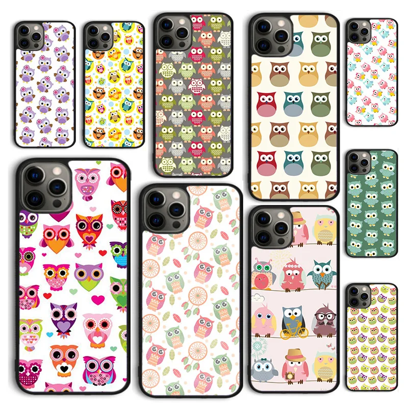 

Autumu Owl Cute lovers Kawaii Cartoon Phone Case Cover for iPhone 17 Air 16 16e 15 12 11 13 14 Pro Max Plus Coque