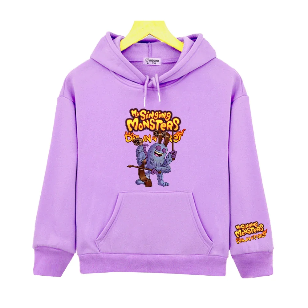 My Singing Monsters Print Hoodies Fleece Casual Boys Girls Hooded Sweatshirt Kawaii Pullovers y2k sudadera kids clothes girls