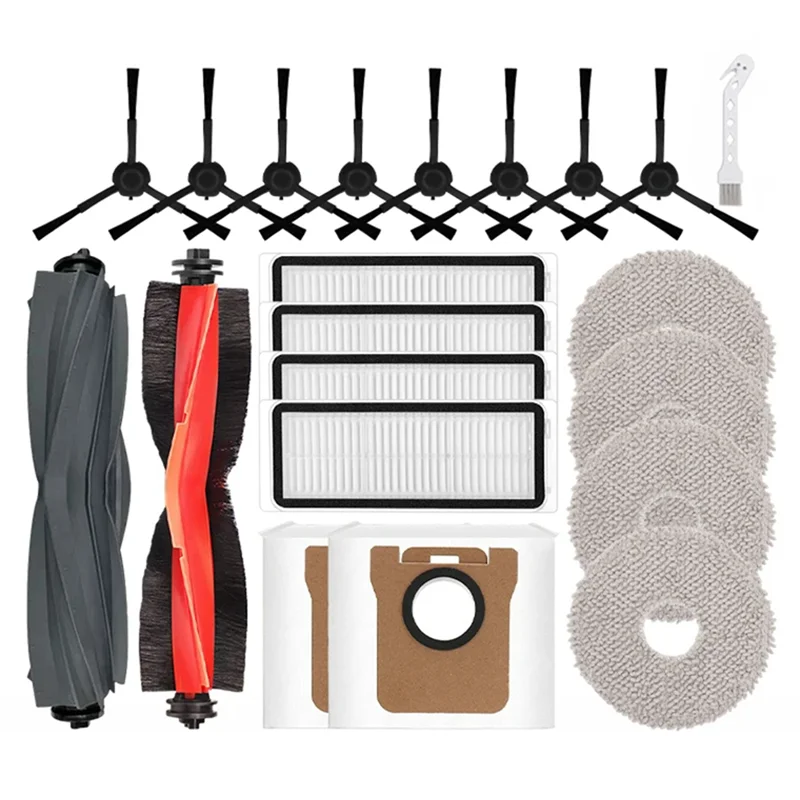 

A84G-For Dreame Bot L20 Ultra / X20 Pro Robot Vacuum Cleaner Main Side Brush HEPA Filter Mop Pad Dust Bag Accessories