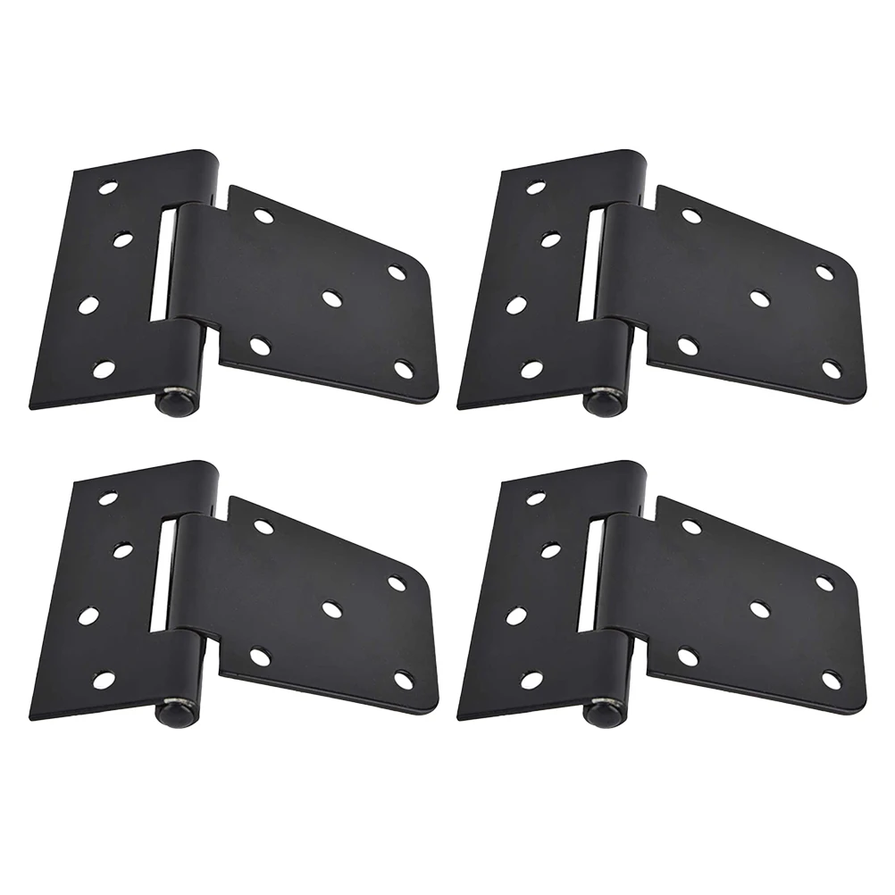 

4pcs Iron Tee Strap Hinges Heavy Duty Gate Hinge Durable Steel Material Simple Installation Bedroom Living Room Use Black