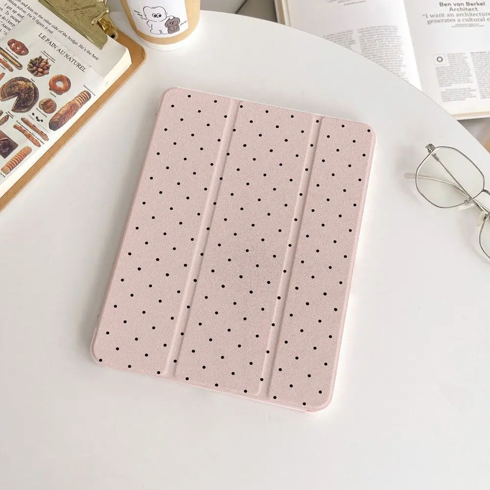 Simple Pink Polka Dot Cream Cherry For iPad 11th A16 10 9 8 7 5 Pro 13 11 M5 M4 M3 M2 12.9'' Air  4 3 2 1 Mini 7 6 8.3'' Cover