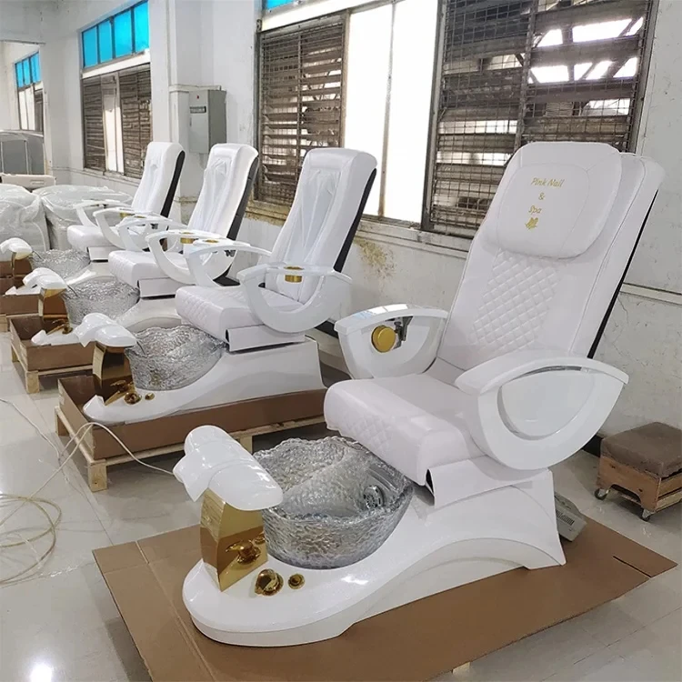 

Pedicure Chairs Luxury Full Body Massage Modern Luxury Premium Comfortable Cheap Spa Black and Gold Mobile Pedicure Chairs