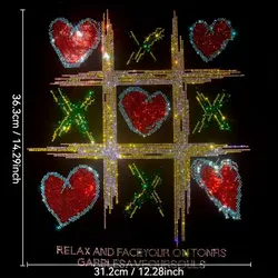 Shimmering Rhinestone Heart Cross Stitch Pattern Sticker - Perfect for Crafts And Clothing Accessories