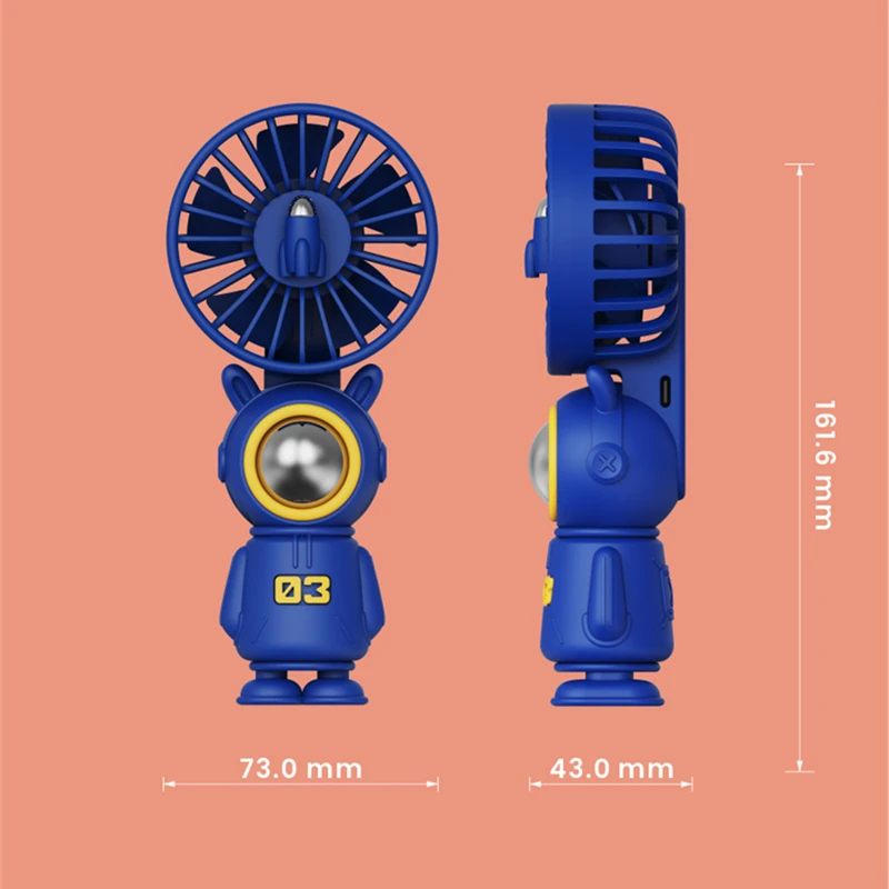 Mini Ventilador Portátil Mão 1200mAh USB Recarregável Ar Ventilador De Refrigeração De Compras Ao Ar Livre Viagem Elétrica Silenciosa 3 Velocidade Ventilador