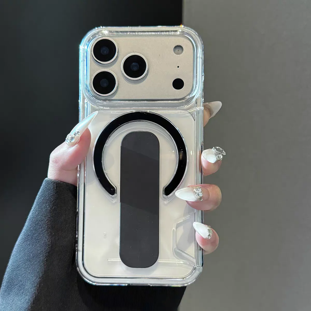 Luxuriöser HD-Kartenhalter mit klarem Display für Magsafe-Hülle für iPhone 17 16 15 14 18 Pro Max, magnetische Ladefunktion, stoßfeste Acrylhülle – Detail 11