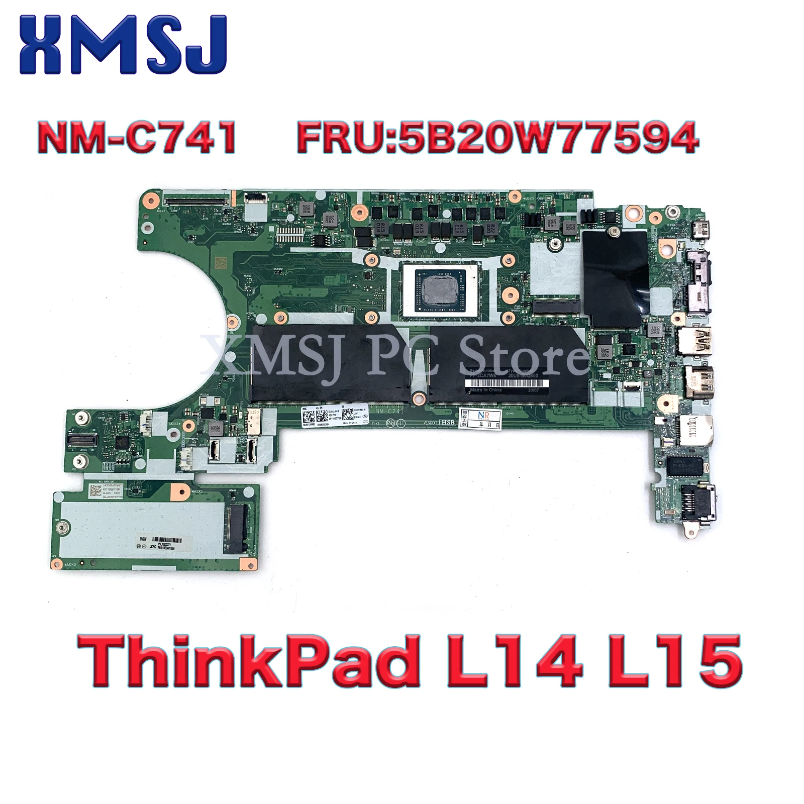 

For Lenovo ThinkPad L14 L15 Laptop Motherboard NM-C741 With CPU:R3 R5 R7 FRU:5B20W77594 100% Test OK