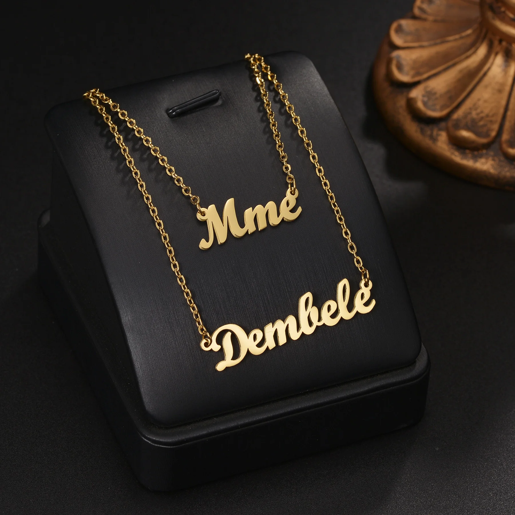 

Acheerup New Personalized Name 2 Layers Necklace for Women Stainless Steel Custom Heart Box Chain Pendant Jewelry Birthday Gift