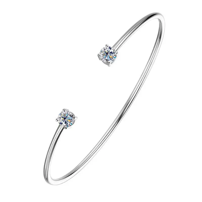 BXINY – bracelets Moissanite 2 pierres 5mm, plaqué argent 100% S925, or 18 carats, diamant, pour femmes, cadeau de fête, bijoux certifié GRA 3