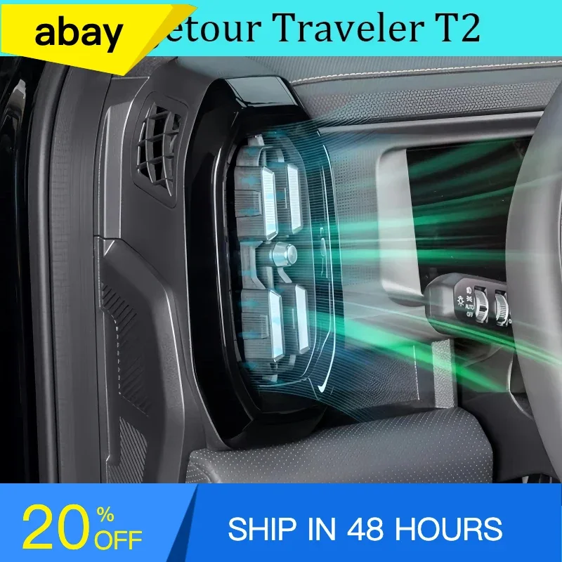 

Fit for JETOUR Traveler T2 2023+ Car left and right air outlet frame center control air outlet ABS Black Warrior car interior