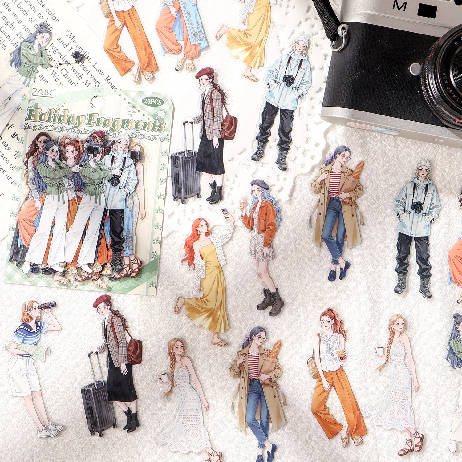 

20pcs/pack Ins Urban Men and Women Waterproof PET Stickers DIY Diary Scrapbook Phone Case Aesthetic Stationery Stickers