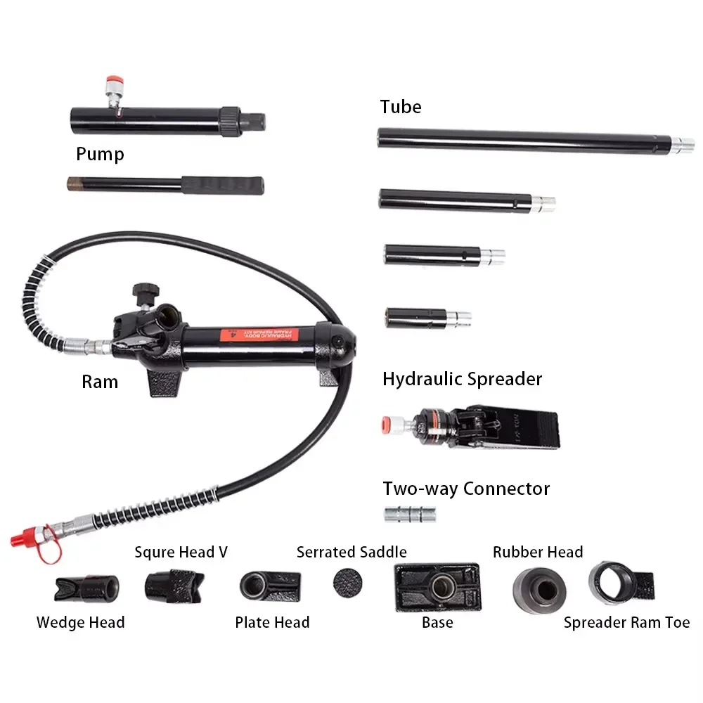 4 Ton Porta Power Hydraulic Jack Heavy Duty Vehicle Body Frame Repair Kit, Portable Vehicle Repair Equipment with Durable