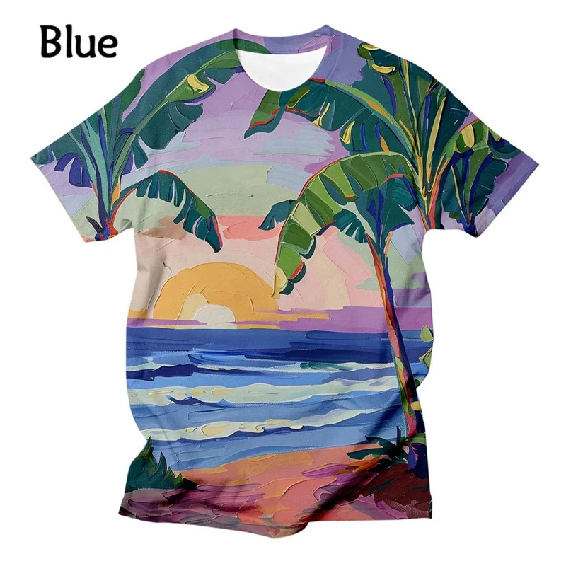 New Summer Hawaiian 3D Printed T Shirt Funny Fashion Personalized T-shirt Seaside Cool Tshirt Top Men Women Vacation Casual Tops