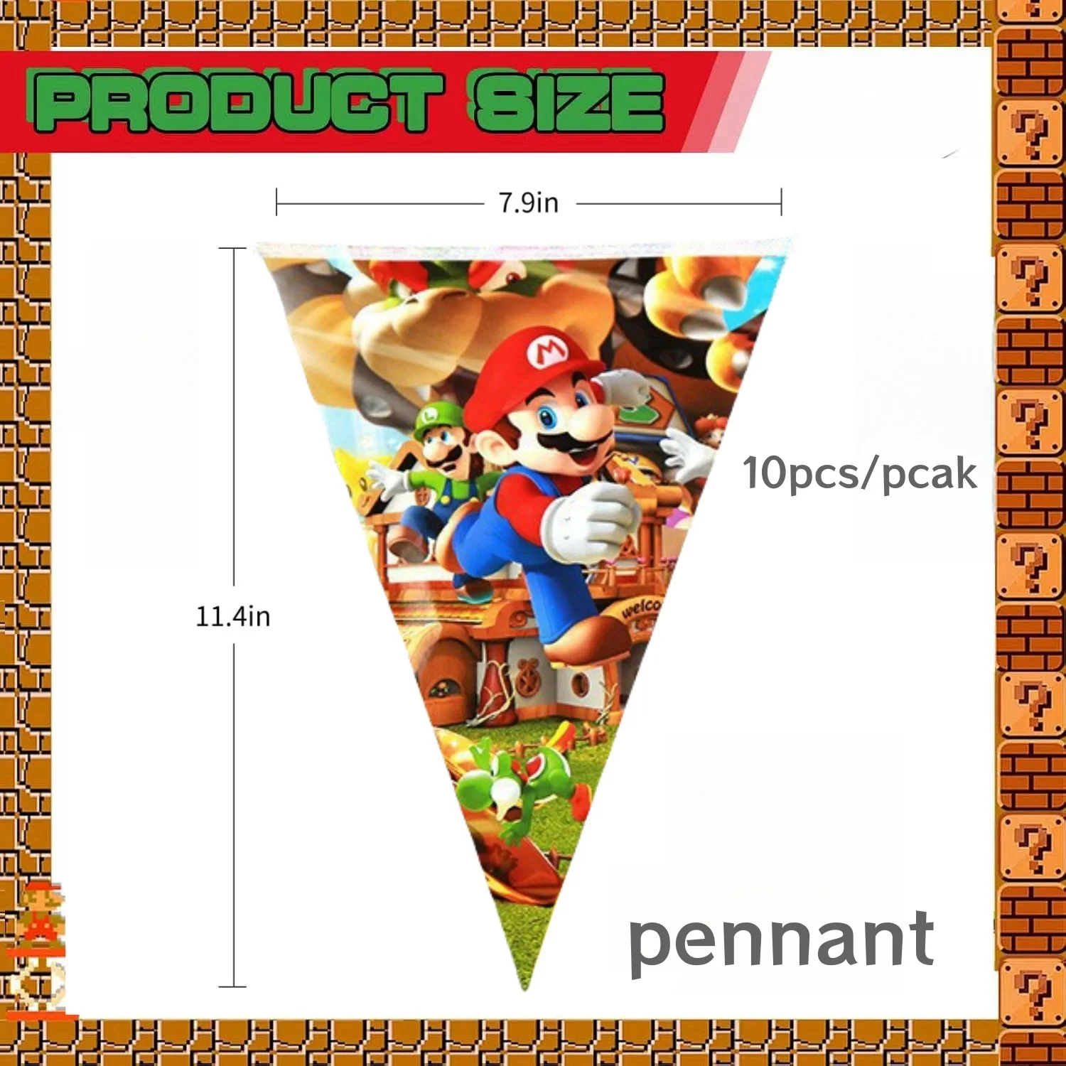 Super Mario Happy Birthday Banner decorazione per feste Mario Pennant tirando Hanging Party Garland Flag Kid Favor forniture per feste fai da te