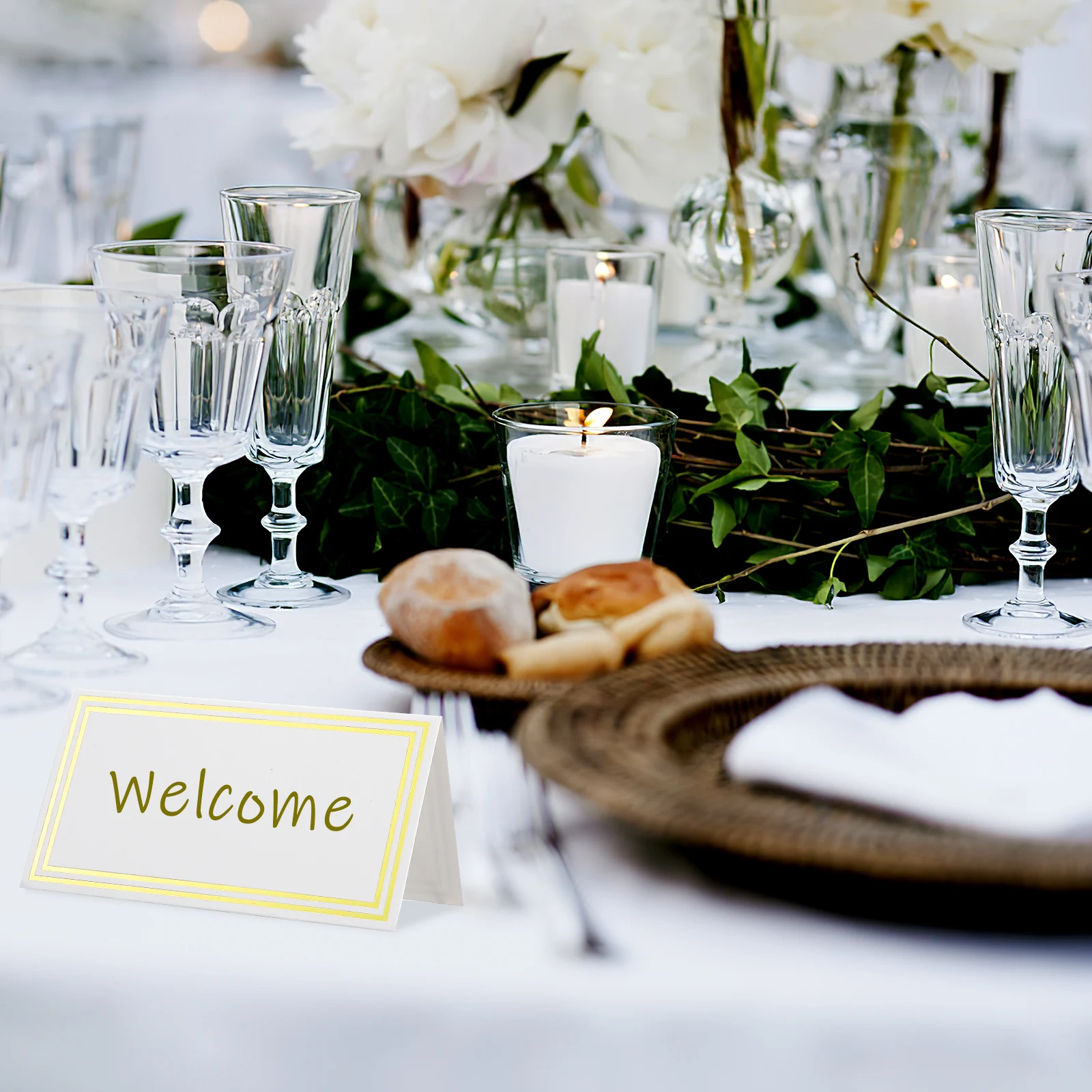 

60 pcs Table Cards Wedding Seat Place Setting Name Cards for Party Banquets Dinner Thick Smooth Bronzing Edges Modern Design