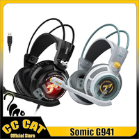 Somic G941 Wired Headphones Gamer Headphone Denoise Gaming Headphone Low Delay With MicroPhone HeadSets 7.1 Stereo Sound HeadSet