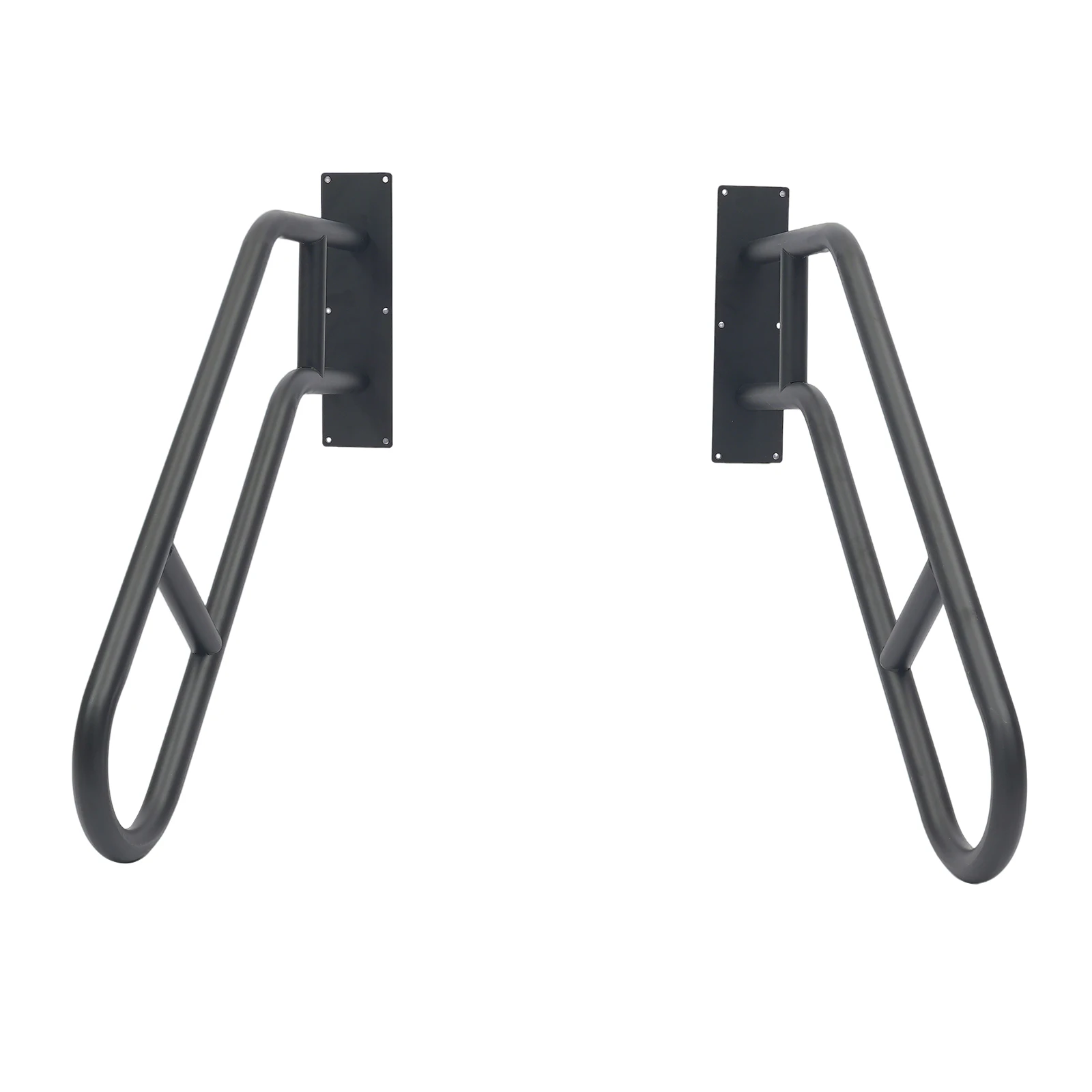 30 * 25.8 بوصة 2 قطعة درابزين أسود للخطوات الخارجية، درابزين سلالم مثبت على الحائط للأطفال وكبار السن والنساء الحوامل والمعاقين #2