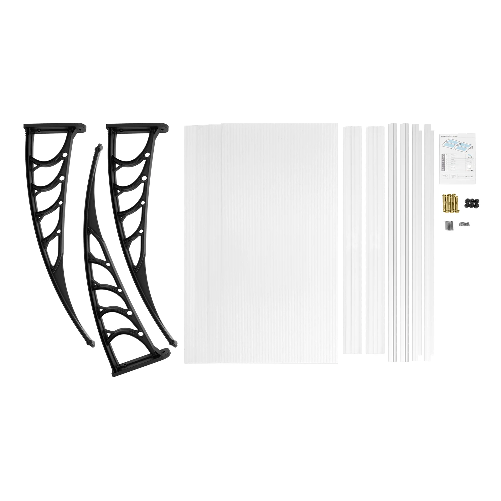 Außentürmarkise Transparent 90x200cm, PC Anti-UV-Überdachung für Fenster und Terrasse, Regen-, Schnee- und Hagelschutz Bogenabdeckung für Haustür und Terrasse – Detail 12