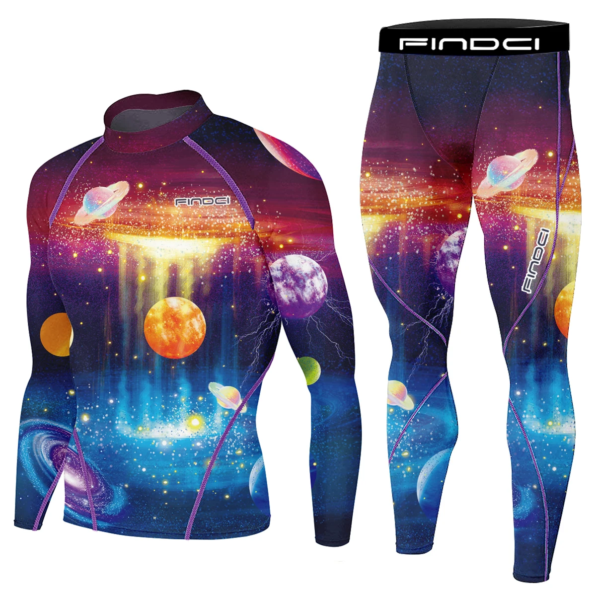 Men's Running Fitness Cooling Sportswear Camo Compression Short-Sleeved Shirt + Pants Sets