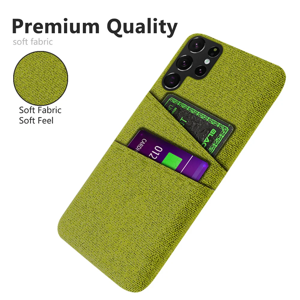 

S22 Ultra For Samsung S22 S21 Ultra Plus Case Fabric Dual Card Cover Galaxy Note 20 Ultra A53 A13 A32 A73 A52 A72 A12 A21S A52S