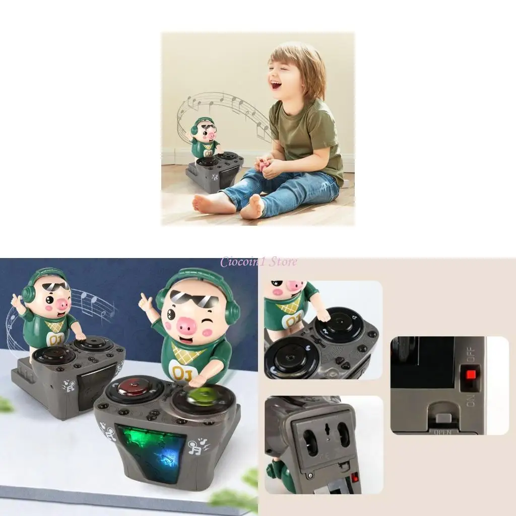 

Y1UB Piggy DJ Electric For Boys Girls Musical Toy со вспышками огня