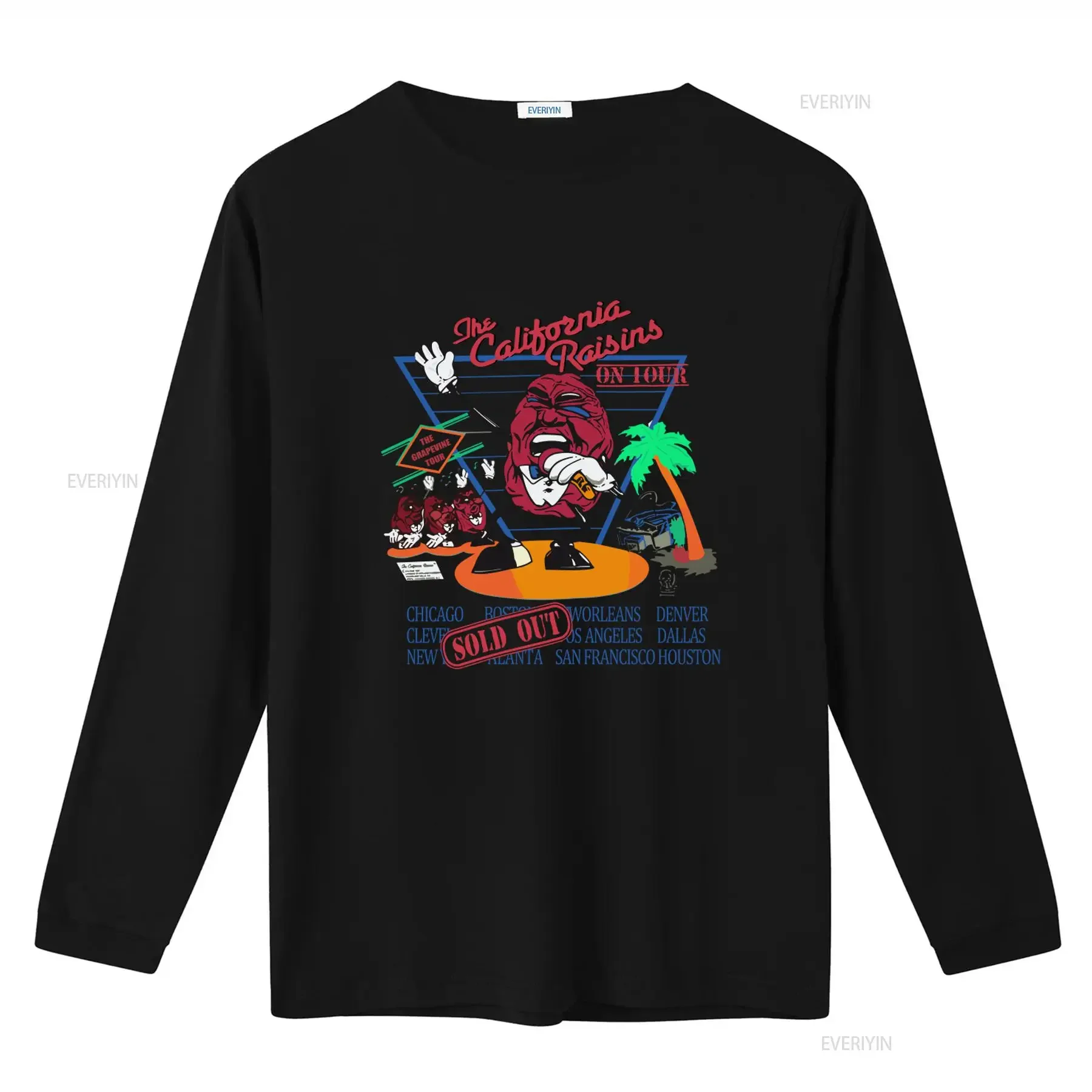 The California Raisins Tour Grapevine T Shirt All Sizes Long s vintage Washed Slightly Versatile Breathable fashion