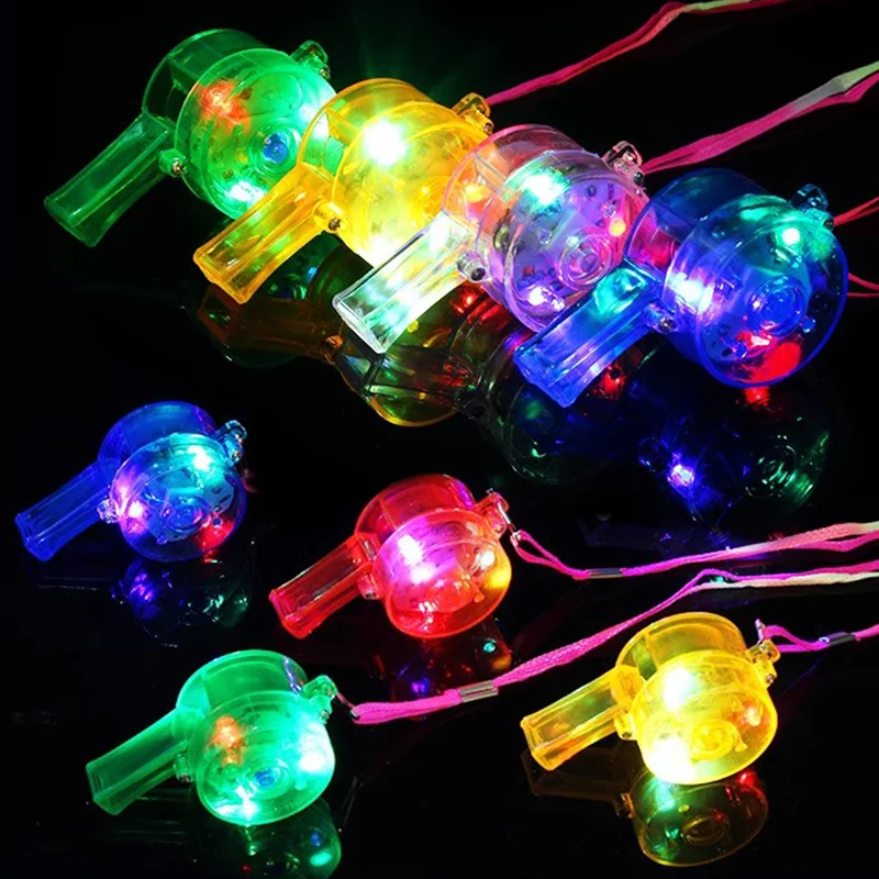 

Glow Whistles LED Light up Whistles Flashing Whistle with Lanyard Glowing in the Dark Whistle Necklace for Birthday Party